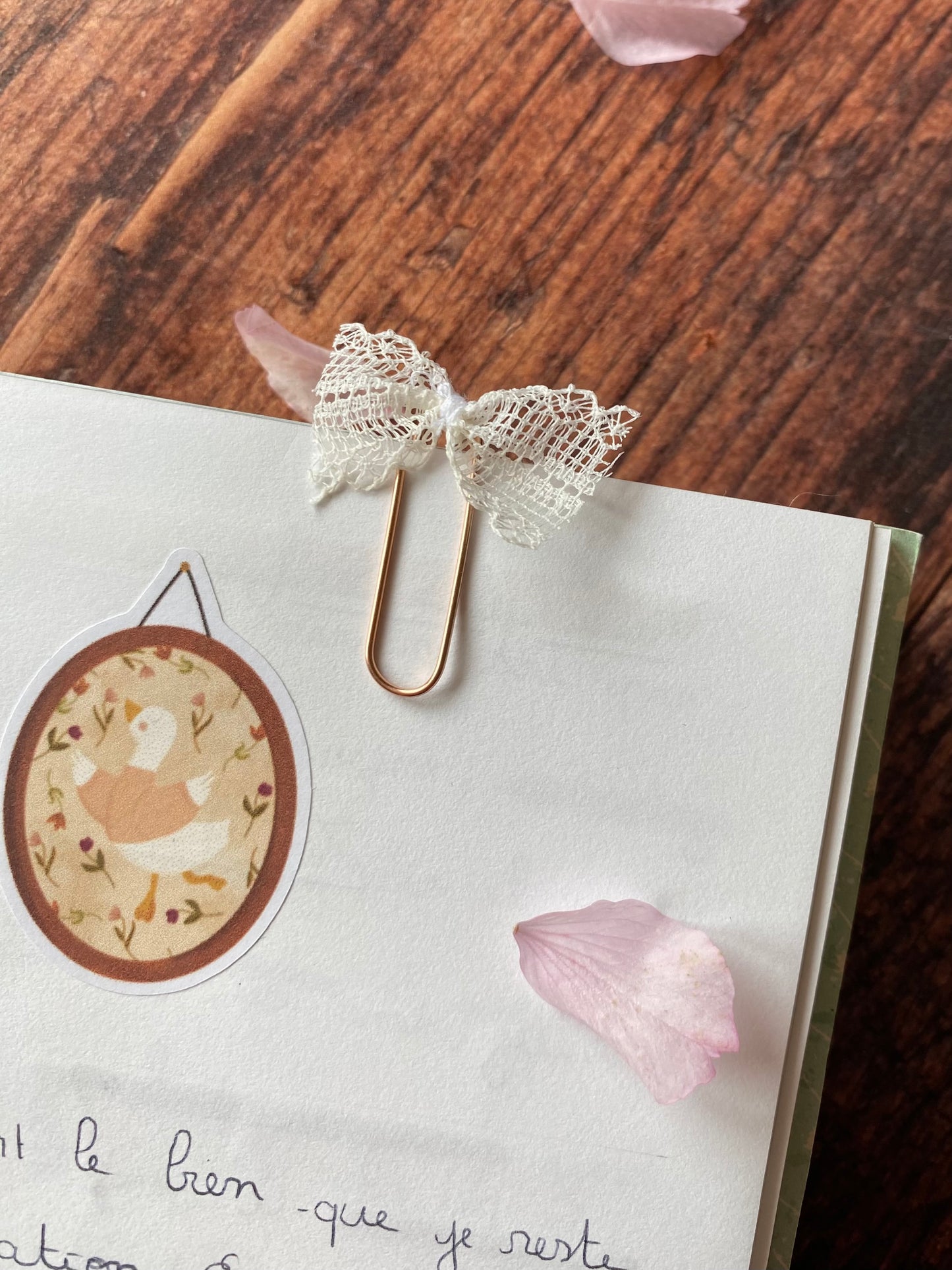 Lot de trombones rose gold - noeud en dentelle 2 đïž
