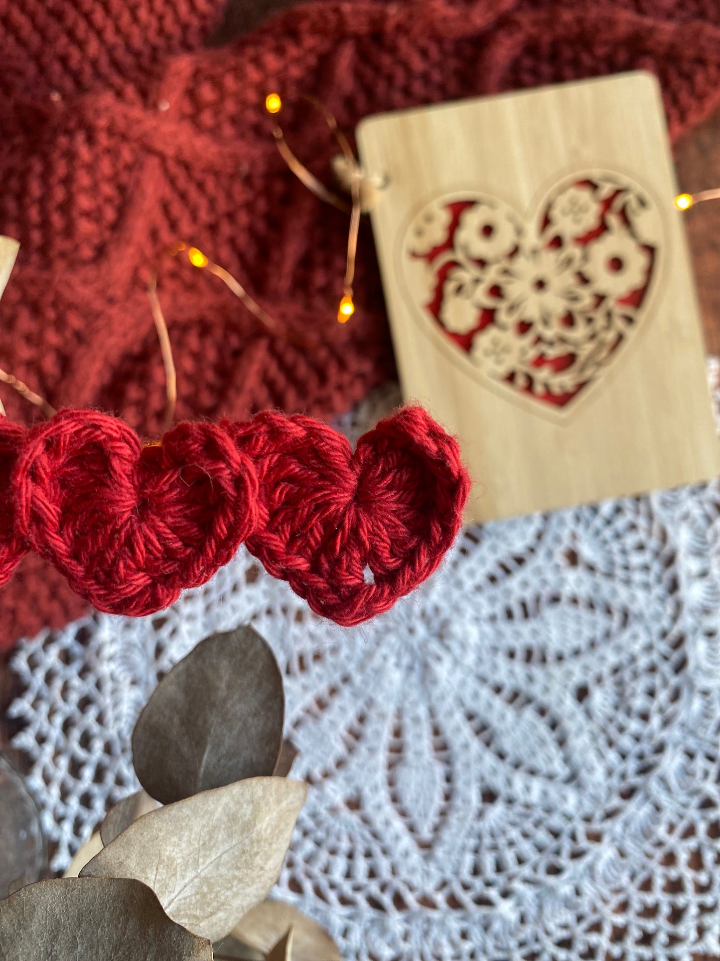 Barrette en crochet coeur - rouge ❤️