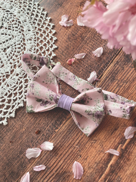 Assortiment d'accessoire rose à fleur et lilas - noeud papillon homme /garçon, pins à costume et bouton de manchette 🤵🏻♂️