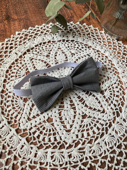 Assortiment en coton - motif pied de poule noir et blanc - noeud papillon homme, bouton de manchettes, noeud papillon garçon et pins costume 🤵🏻♂️
