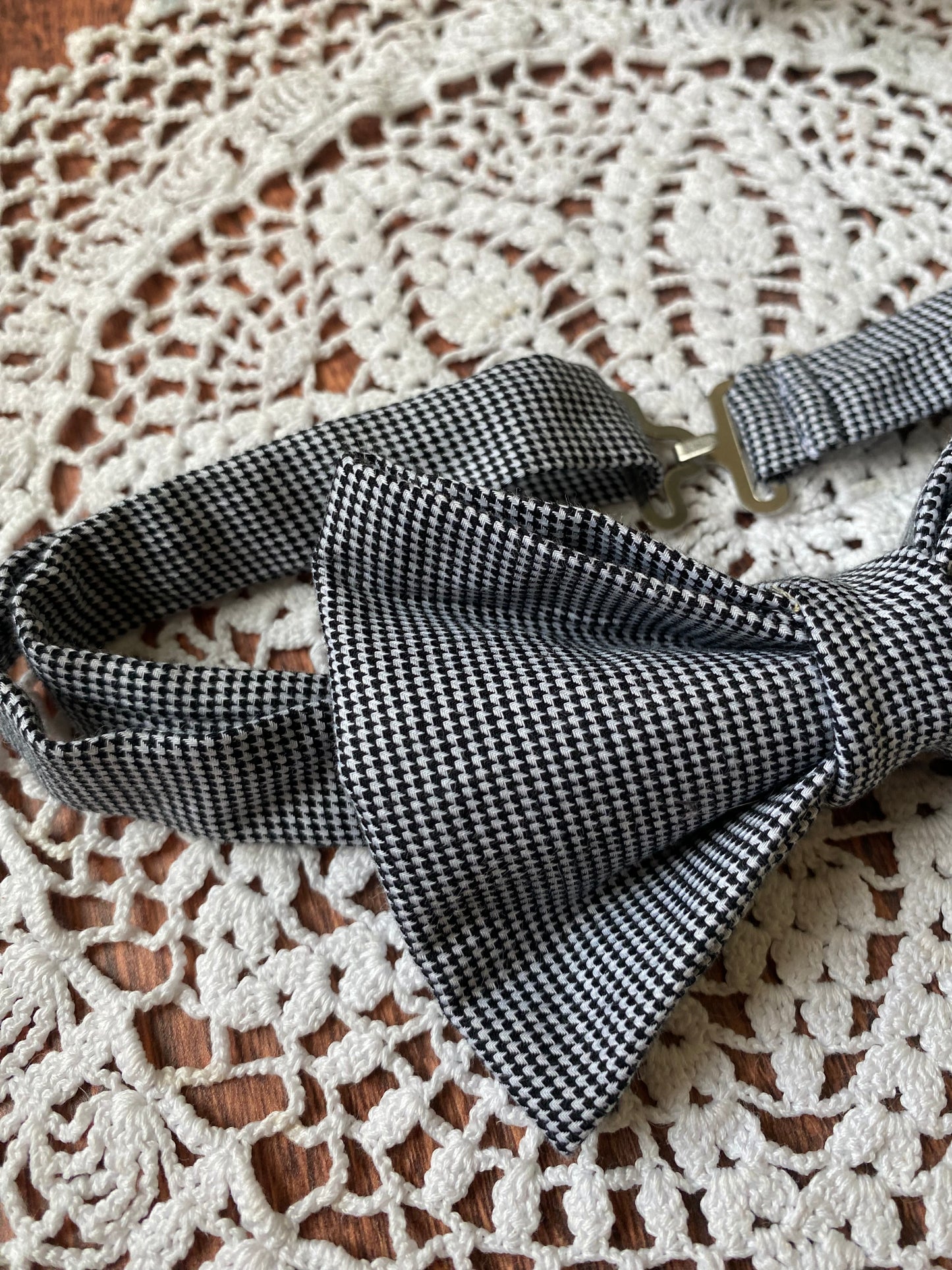Assortiment en coton - motif pied de poule noir et blanc - noeud papillon homme, bouton de manchettes, noeud  papillon garçon et pins costume 🤵🏻‍♂️