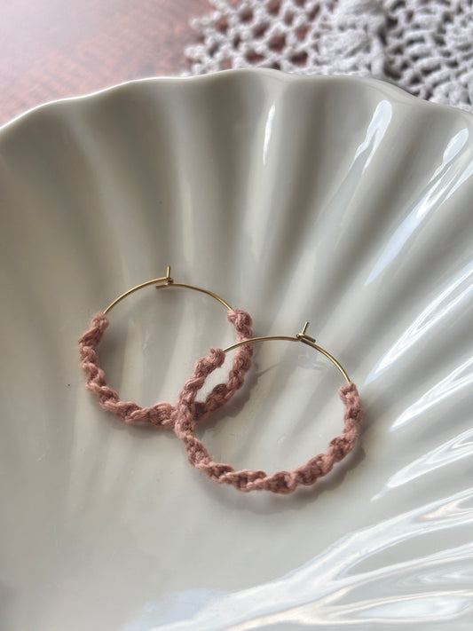 Créole macramé - rouge lilas ou nude