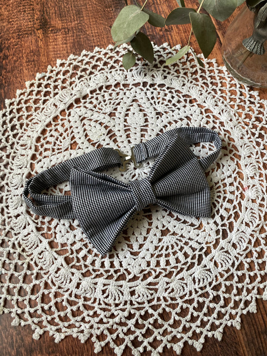 Assortiment en coton - motif pied de poule noir et blanc - noeud papillon homme, bouton de manchettes, noeud  papillon garçon et pins costume 🤵🏻‍♂️