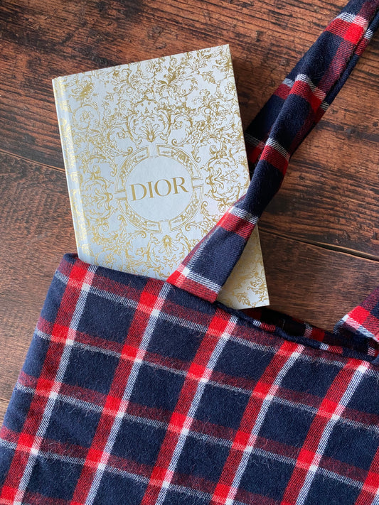 Tote bag en laine - tartan bleu 🛍️