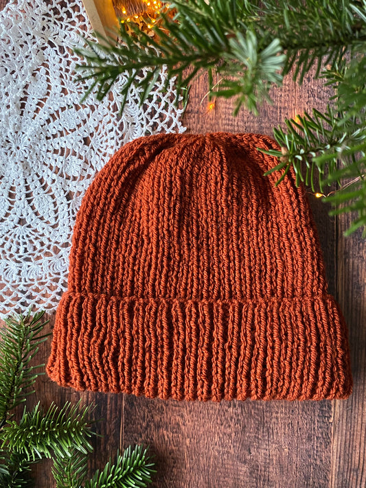 Bonnet en tricot -  noir blanc rouille 🌨️