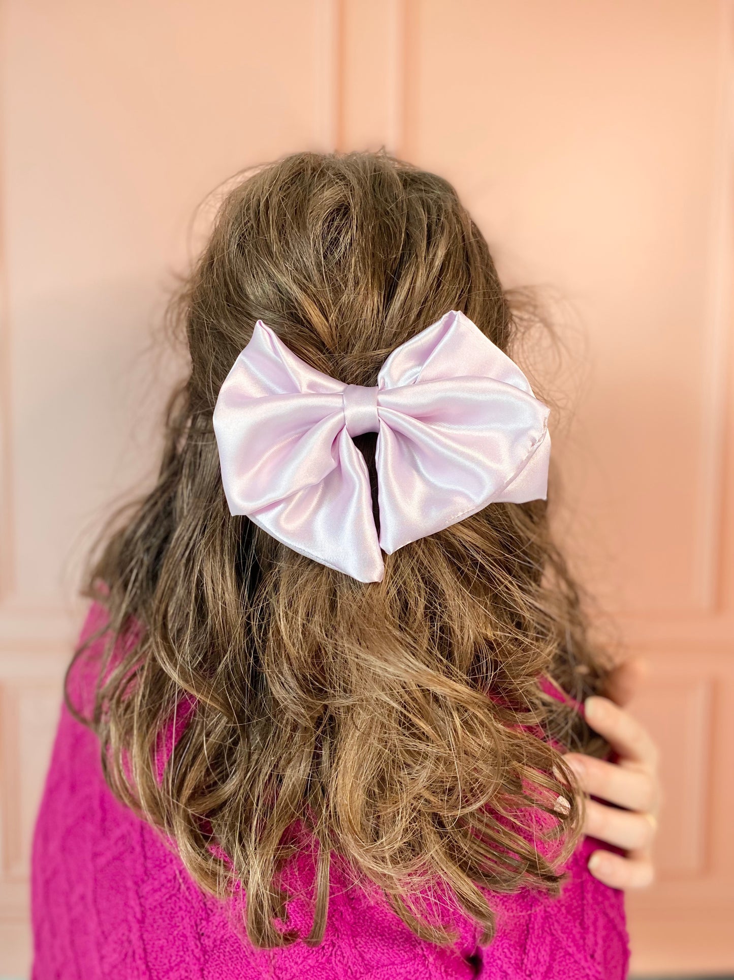Barrette nœud en satin – lillas 🎀