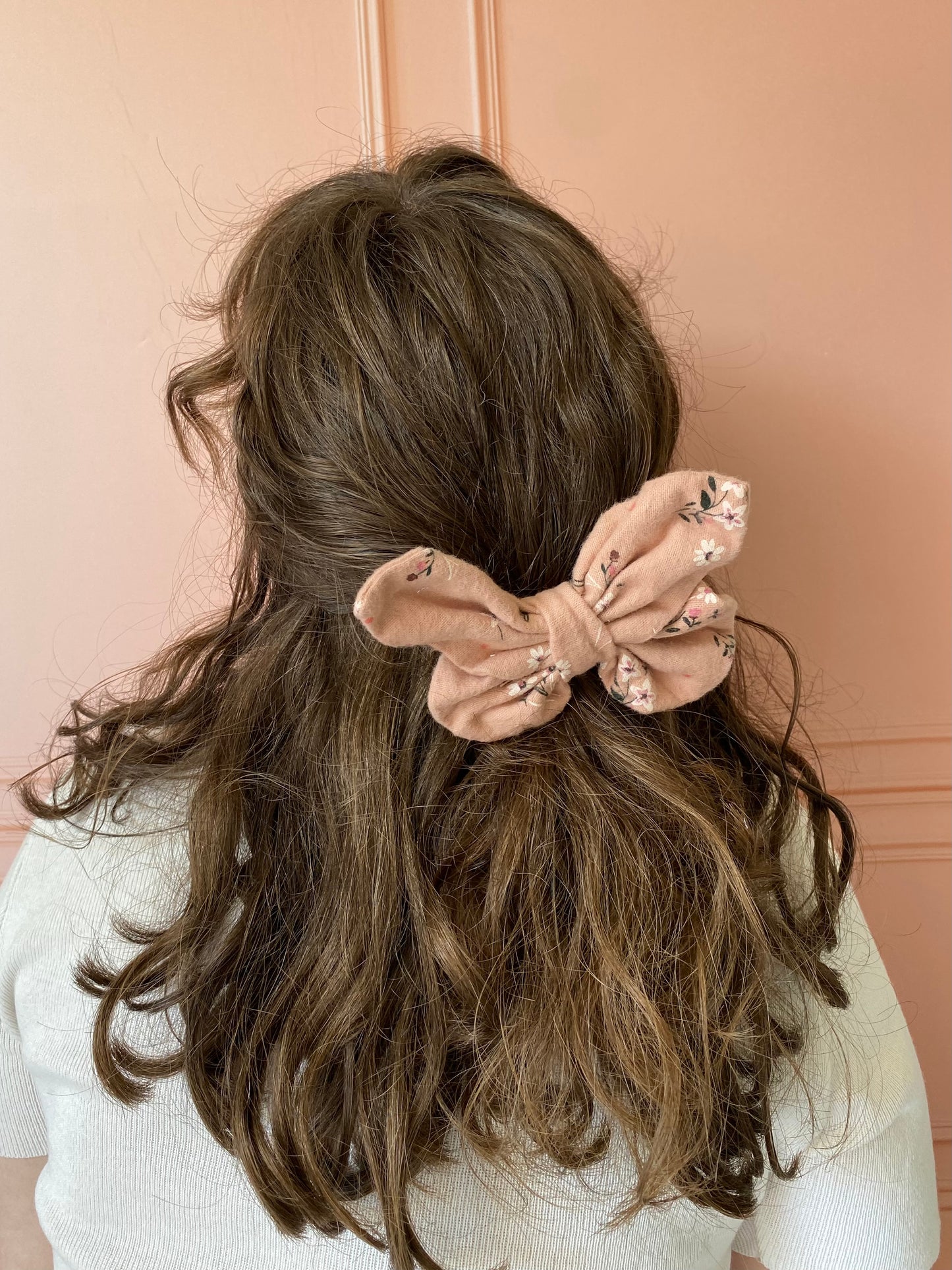 Barrette papillon en flannelle rose 🦋