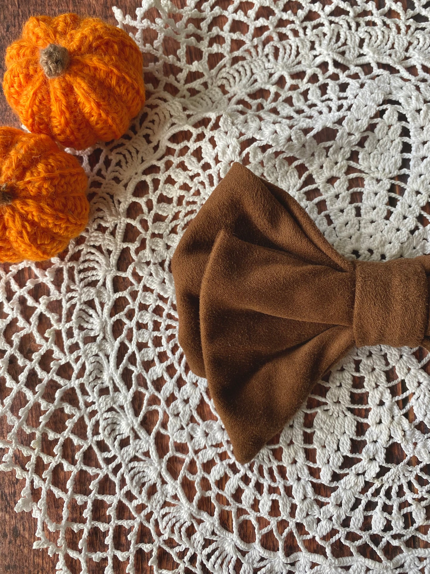 Barrette noeud effet daim marron 🎀