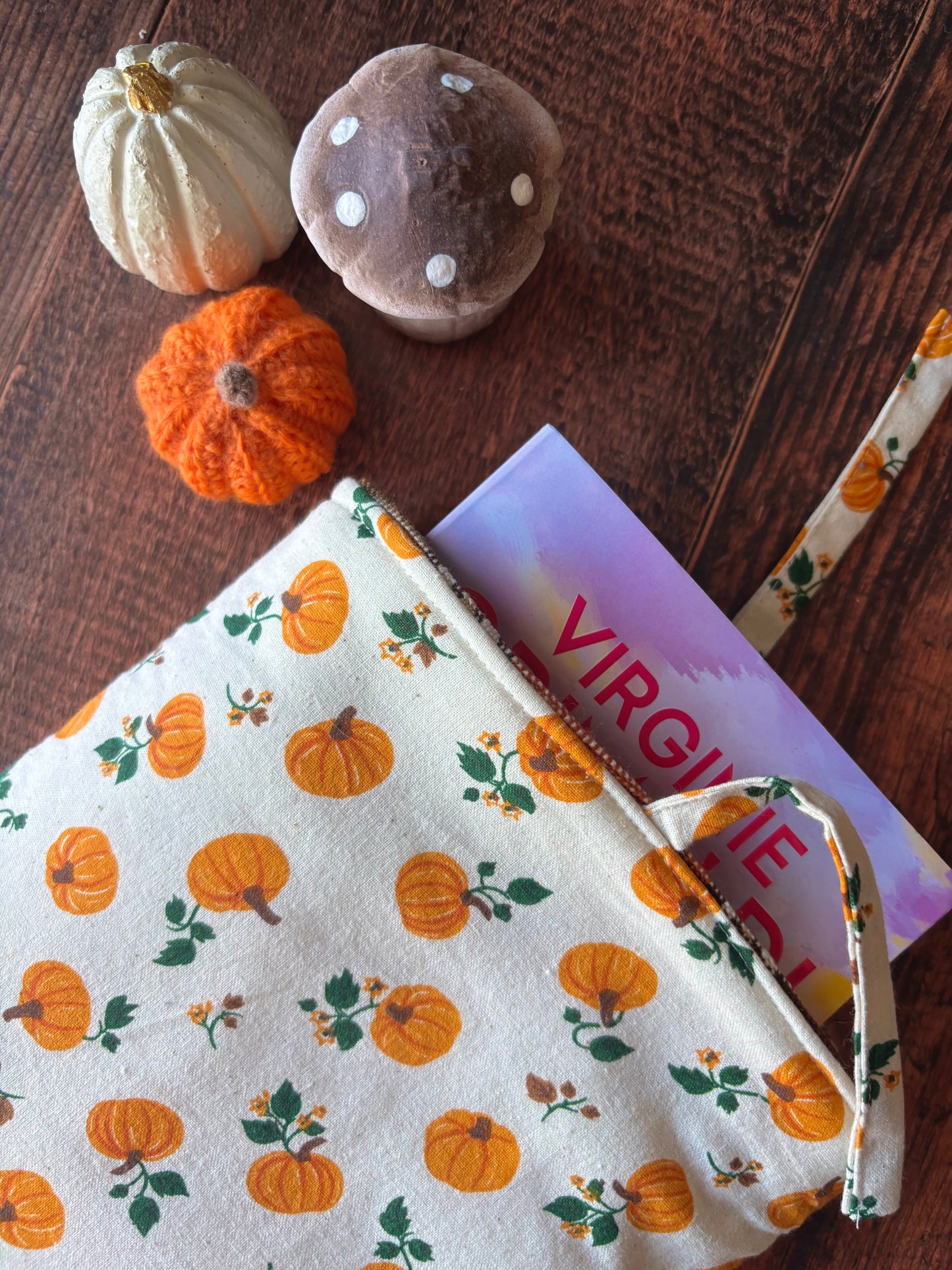 Pochette à livre / tablette / liseuse - motif citrouille 📖