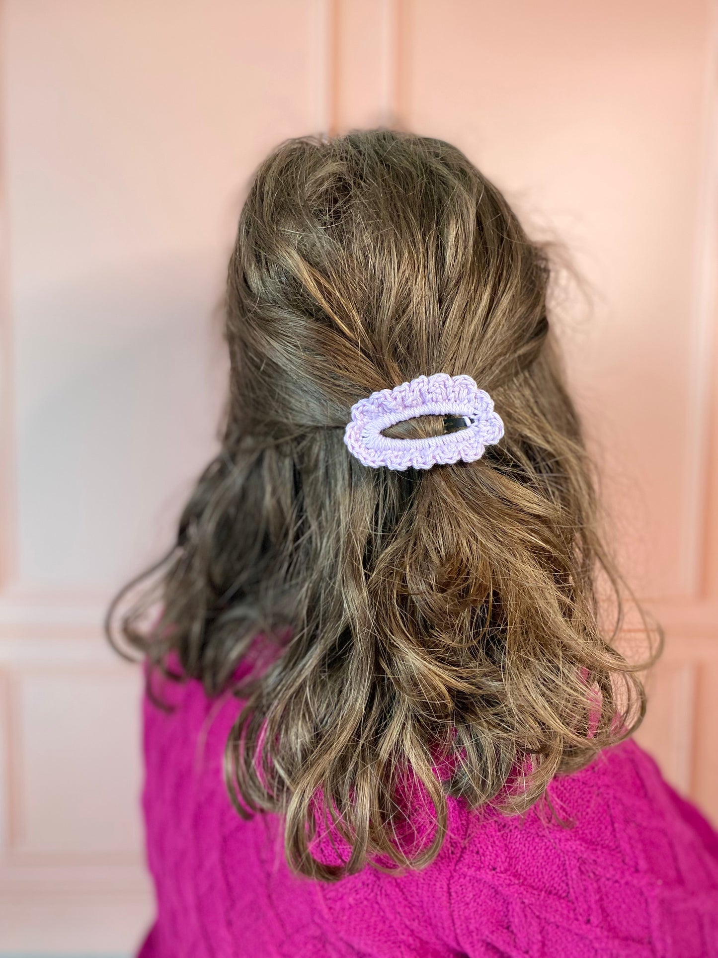 Barrette plate en crochet coloris au choix