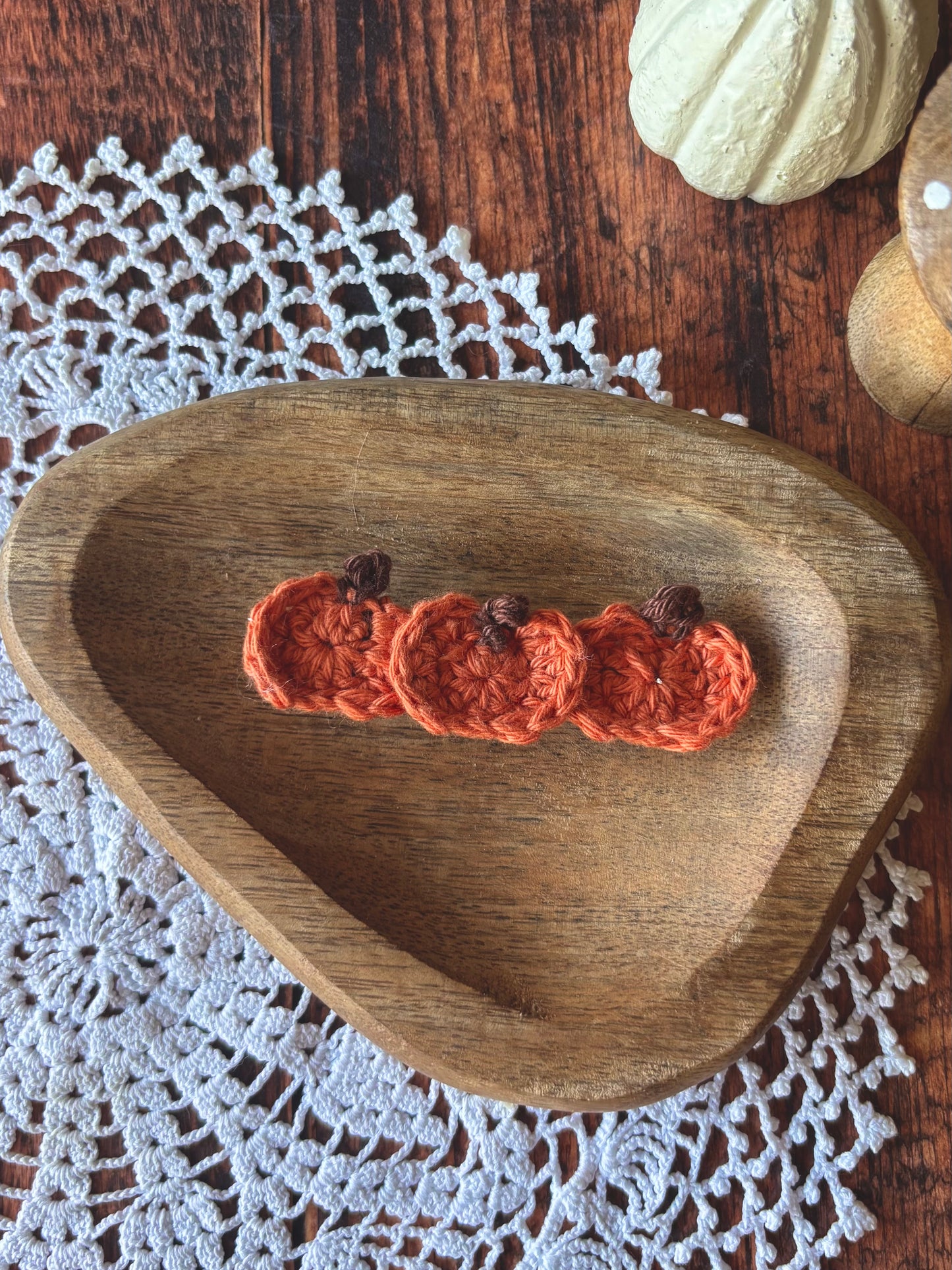 Barrette en crochet citrouille - orange 🍂📖