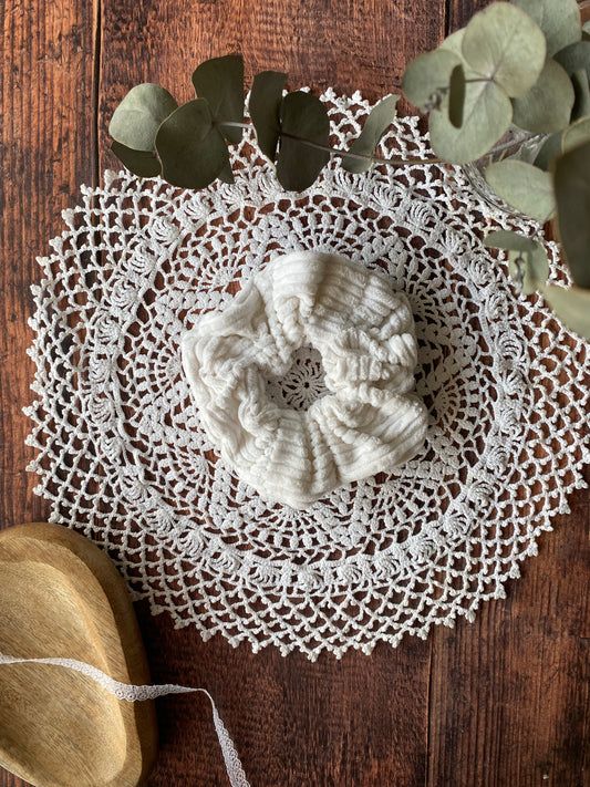 Chouchou velour blanc