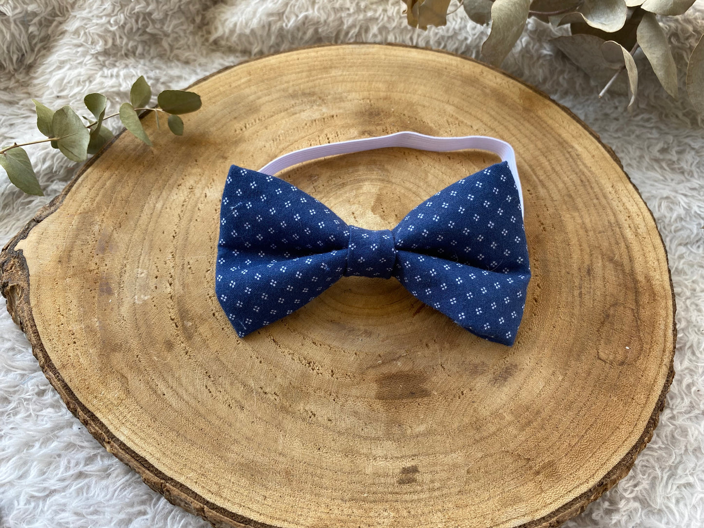 Noeud papillon garçon  – à motif bleu et blanc