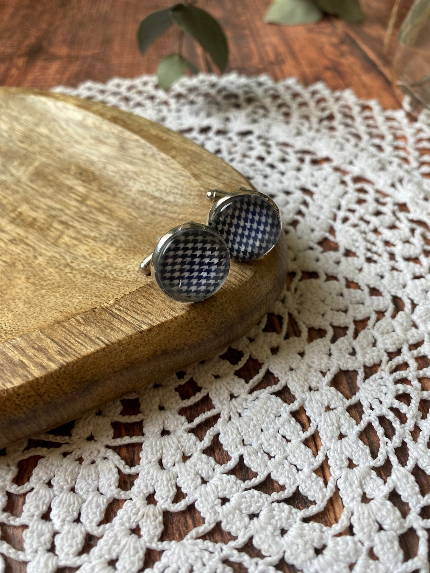 Assortiment en coton - motif pied de poule noir et blanc - noeud papillon homme, bouton de manchettes, noeud  papillon garçon et pins costume 🤵🏻‍♂️