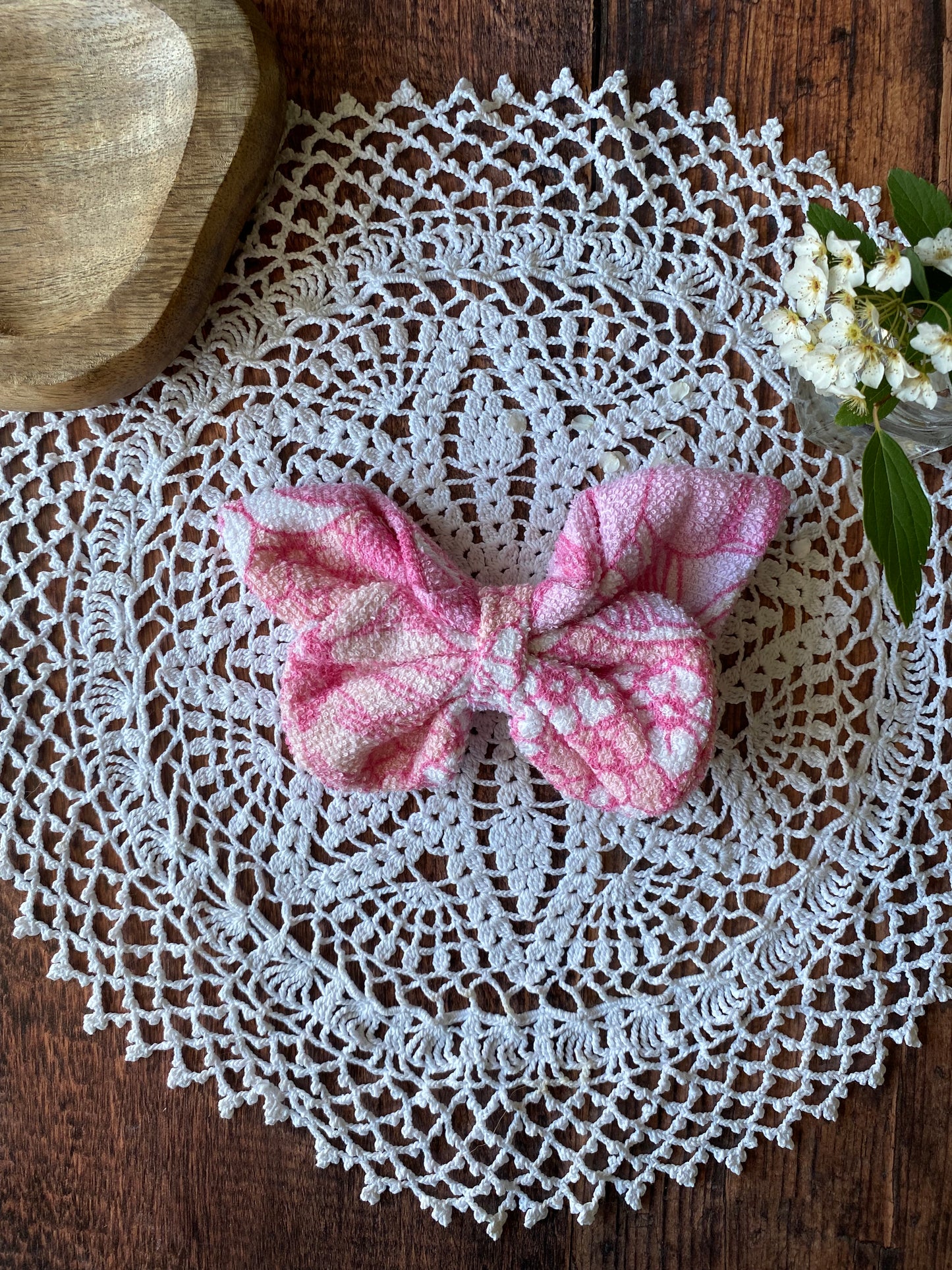 Barrette papillon fleur rose 🦋