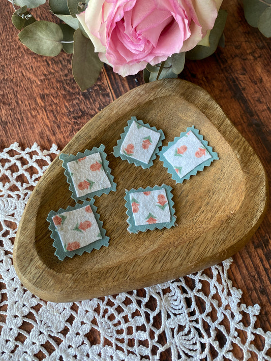 Lot de 5 timbre en tissus tulipe pour scrapbooking