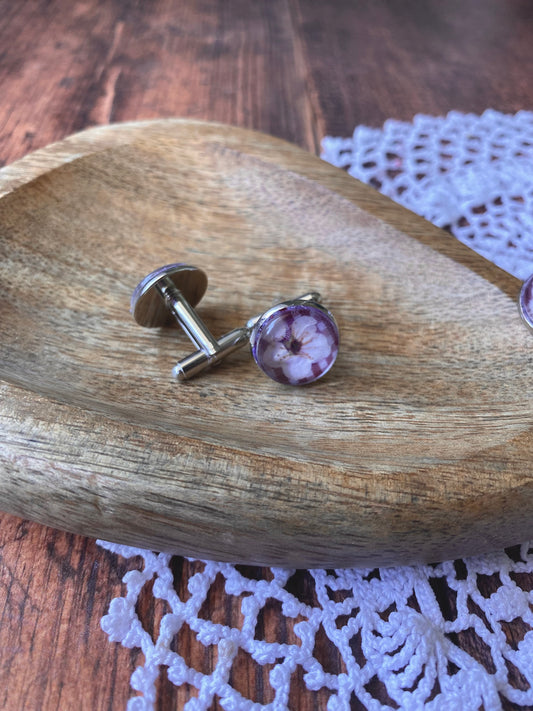 Assortiment pins et bouton de manchette fleur sèche 🌼