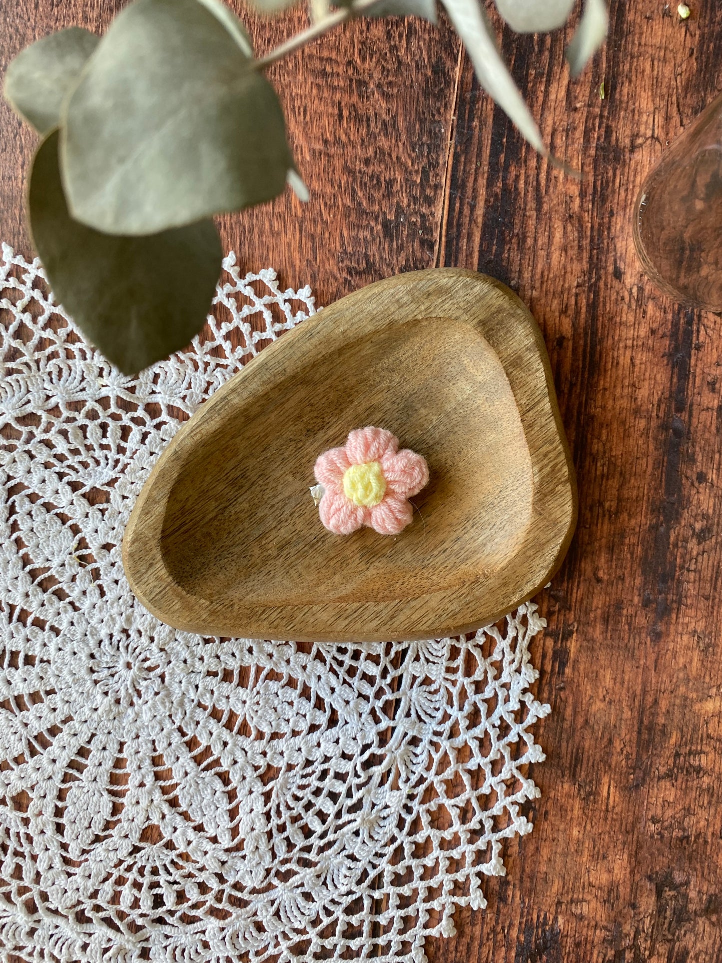 Barrette en crochet - fleur rose lilas jaune  bleu blanc 🌺