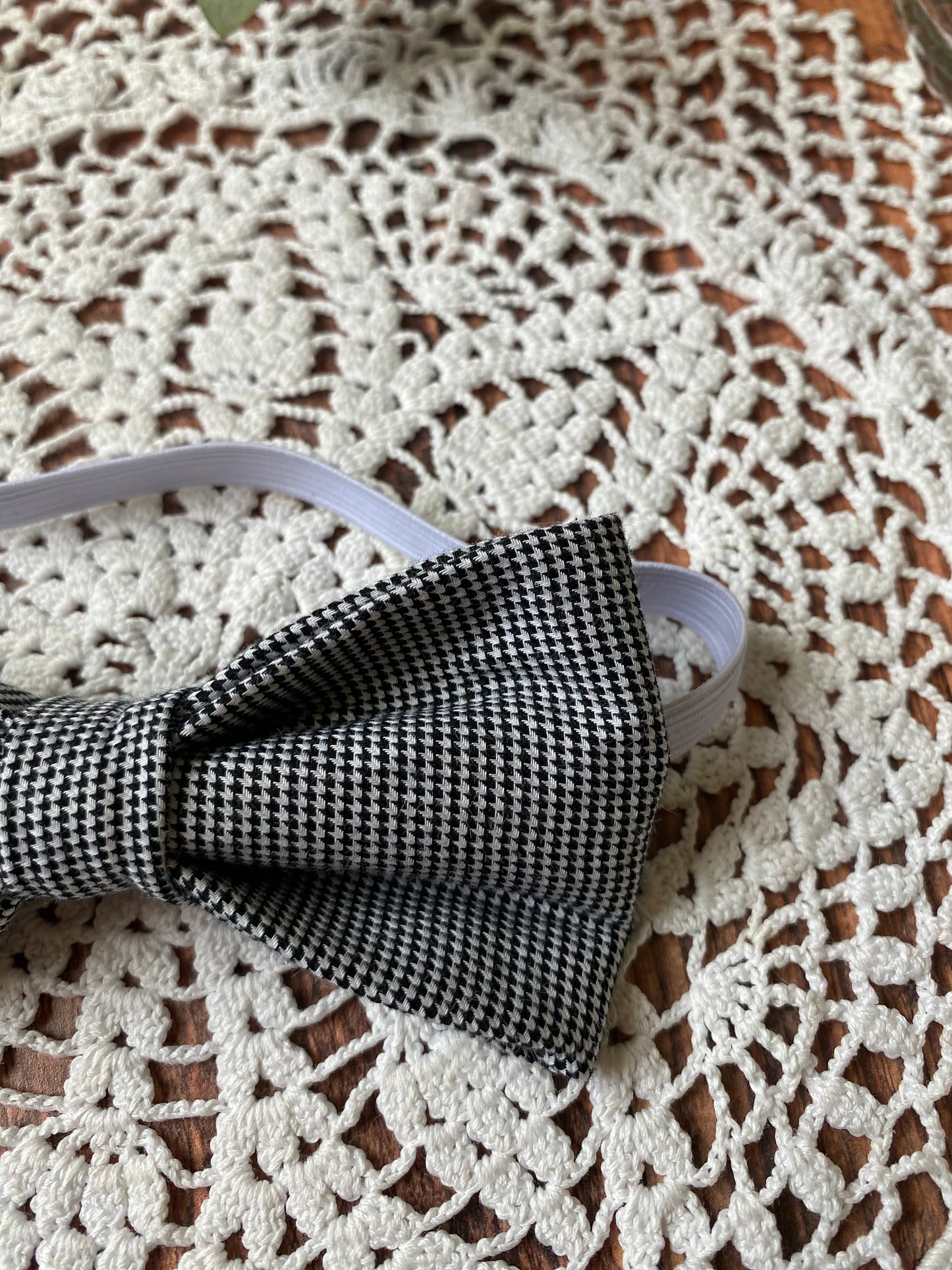 Assortiment en coton - motif pied de poule noir et blanc - noeud papillon homme, bouton de manchettes, noeud  papillon garçon et pins costume 🤵🏻‍♂️