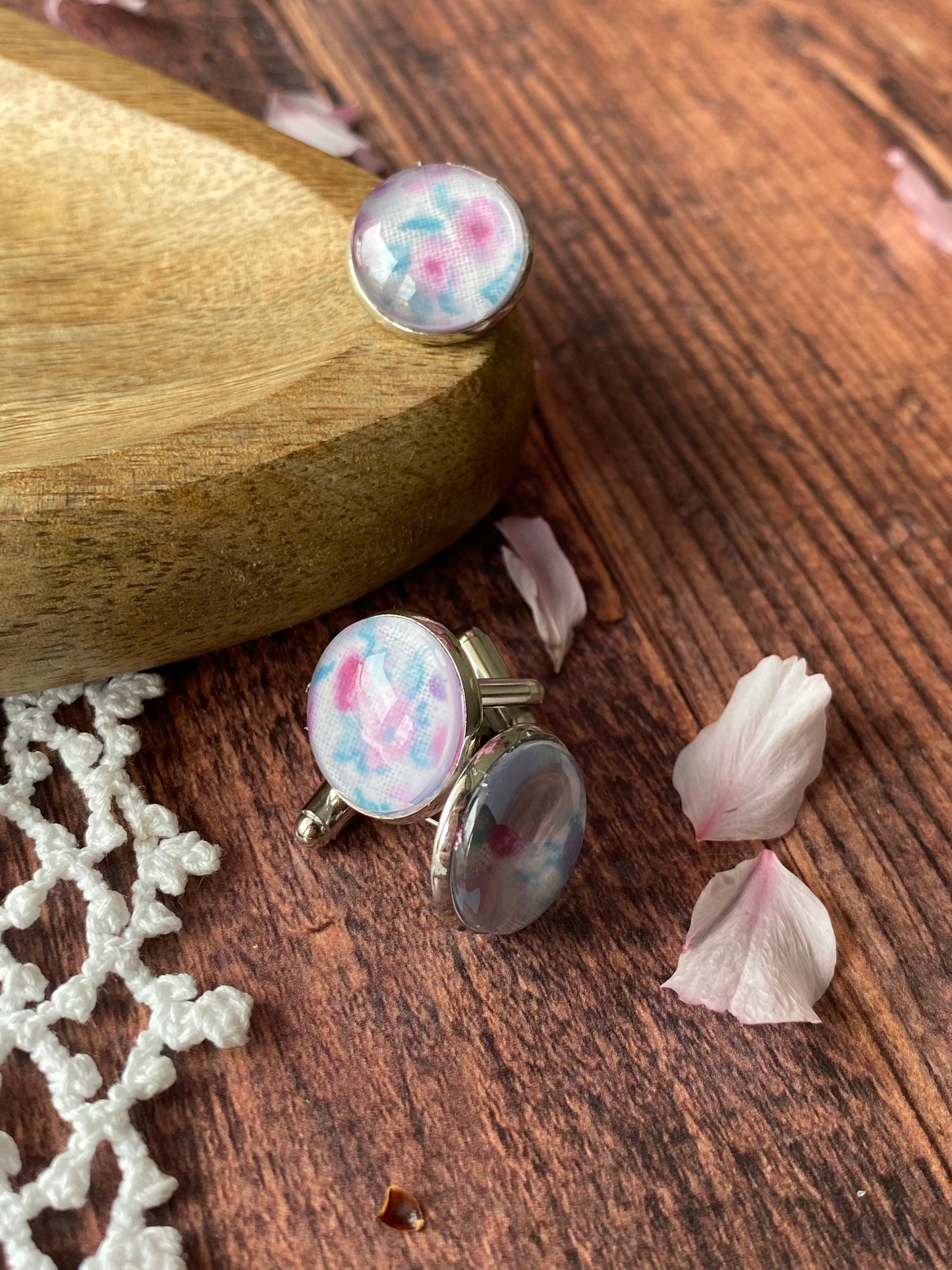 Assortiment pins à costume et bouton de manchette rose et bleu 🤵🏻‍♂️