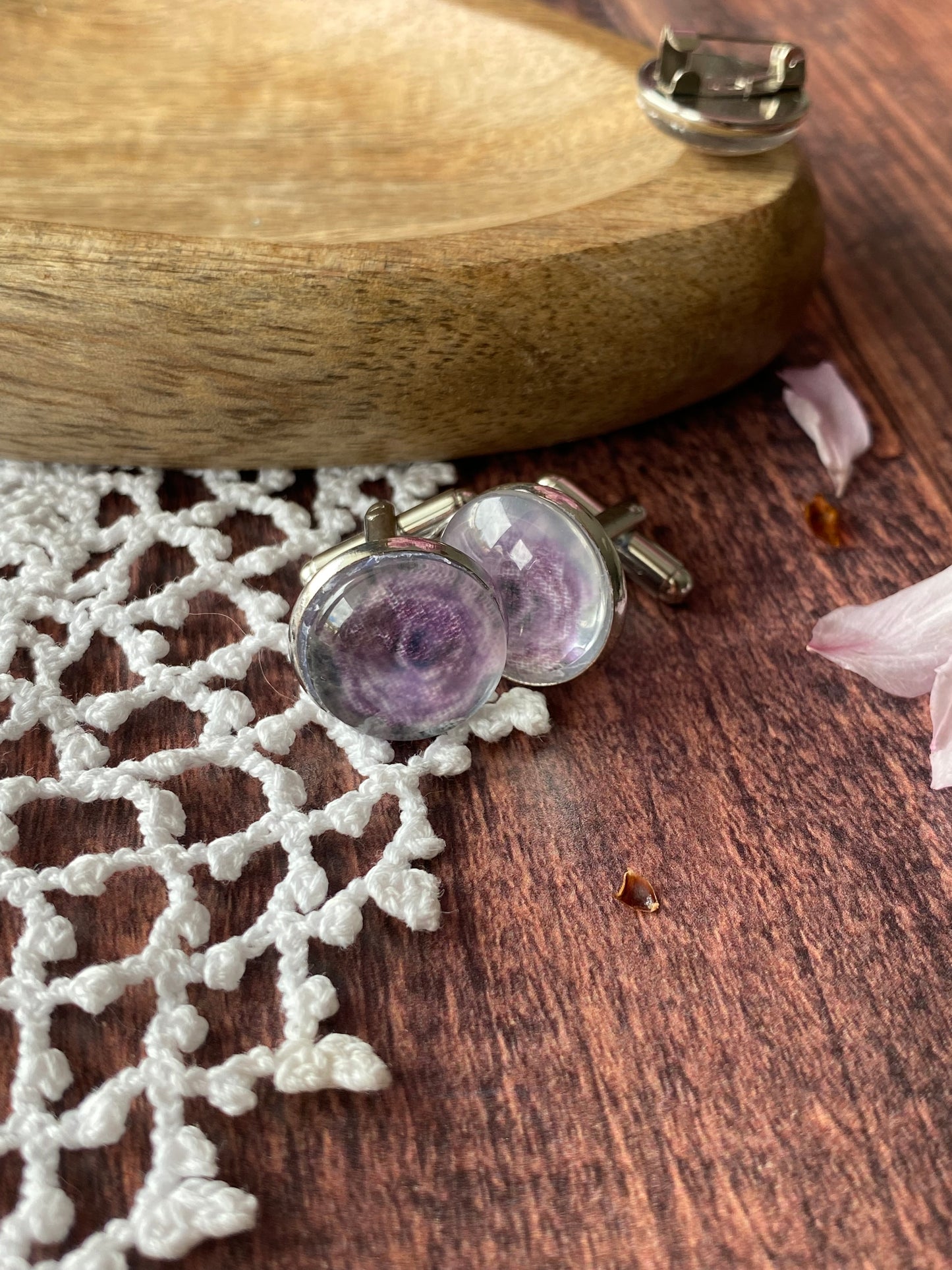 Assortiment d'accessoire rose à fleur et lilas - noeud papillon homme /garçon, pins à costume et bouton de manchette 🤵🏻‍♂️