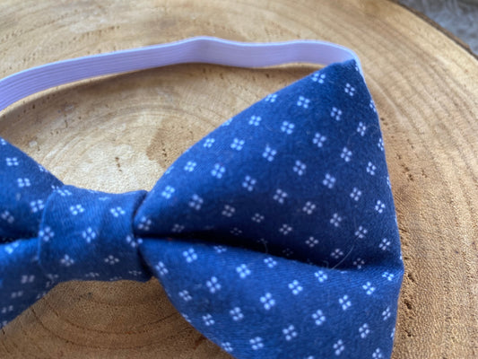 Noeud papillon garçon  – à motif bleu et blanc