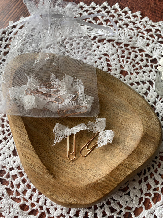 Lot de trombones rose gold - noeud en dentelle 1 🖇️