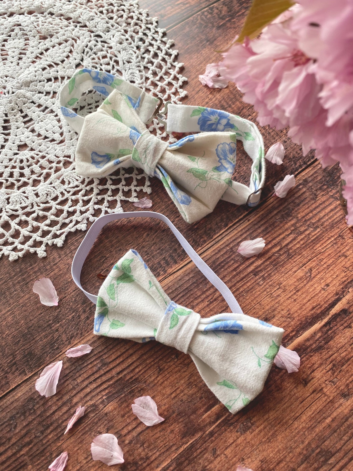 Assortiment pour homme en coton - fleur bleu sur fond blanc 🤵🏻‍♂️