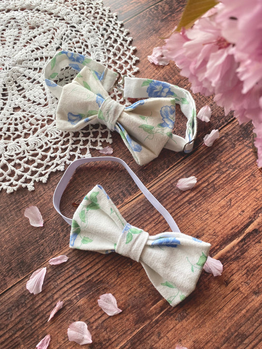 Assortiment pour homme en coton - fleur bleu sur fond blanc 🤵🏻‍♂️
