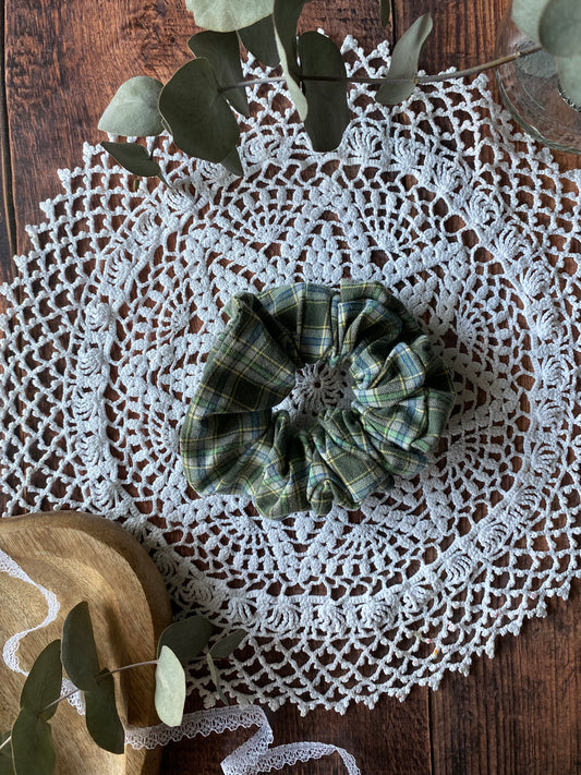 Chouchou tartan vert