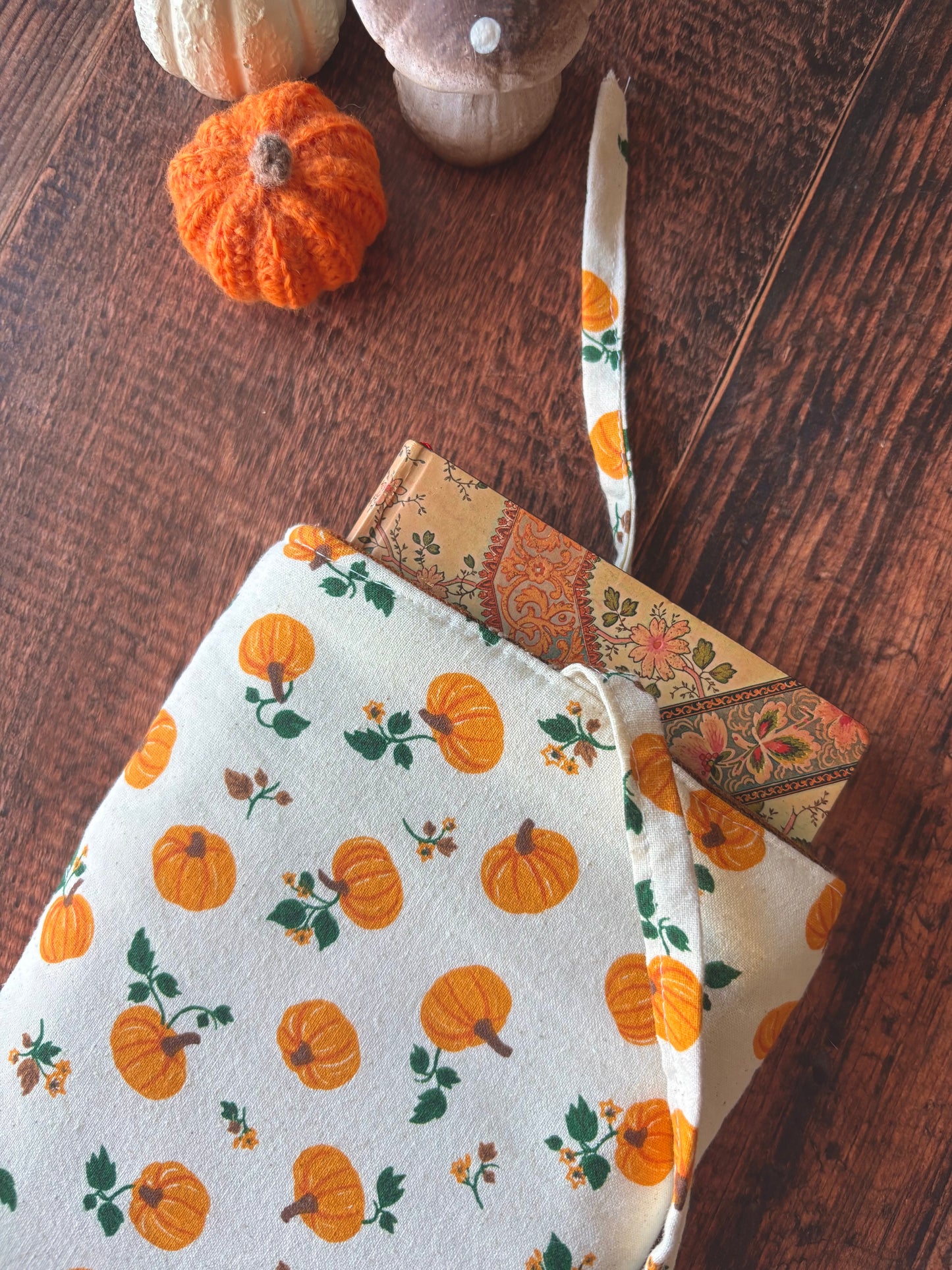 Pochette à livre / tablette / liseuse - motif citrouille 📖