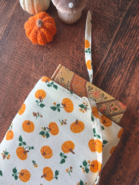 Pochette à livre / tablette / liseuse - motif citrouille 📖