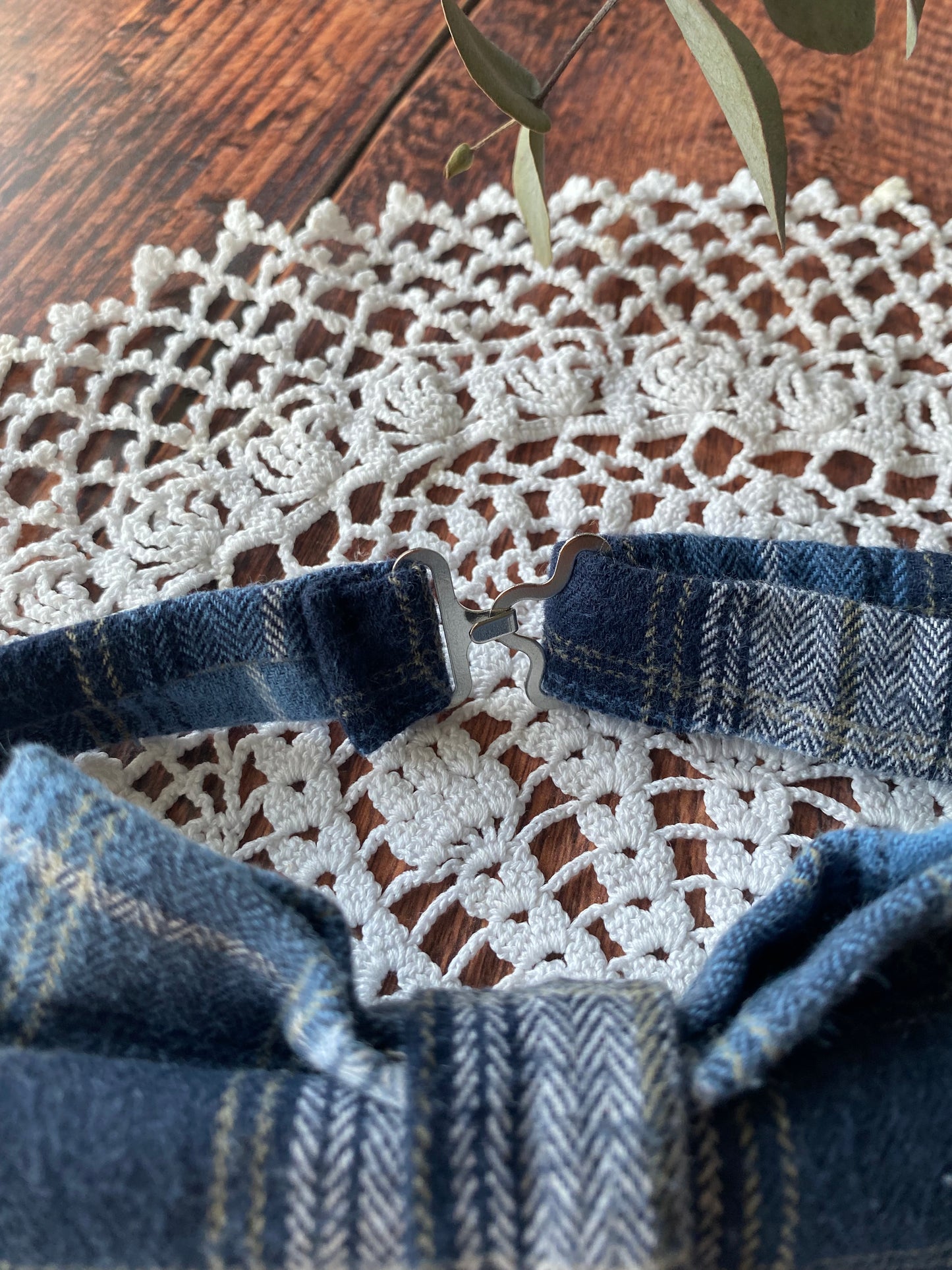 Assortiment accessoires en flanelle – tartan bleu et blanc - noeud garçon, noeud homme🤵🏻‍♂️