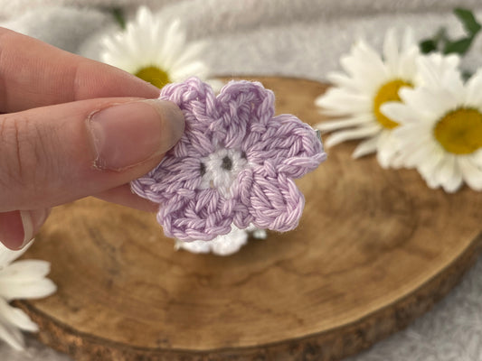 Barrette mono fleur crochet lilas 🌸